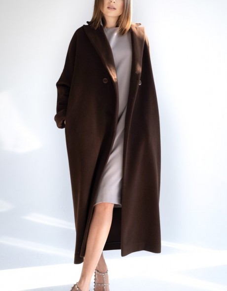 Пальто женское двубортное из мериносовой шерсти, фото 3