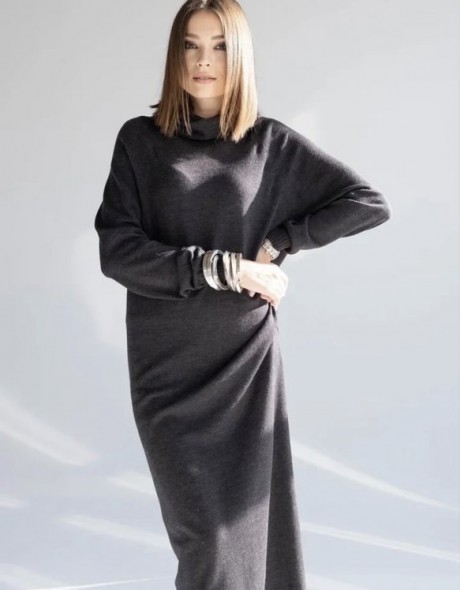 Платье из мериносовой шерсти с длинным рукавом, фото 2