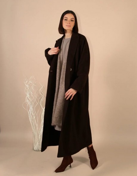 Пальто из шерсти мериноса длинное