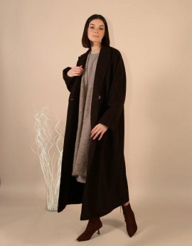 Пальто из шерсти мериноса длинное