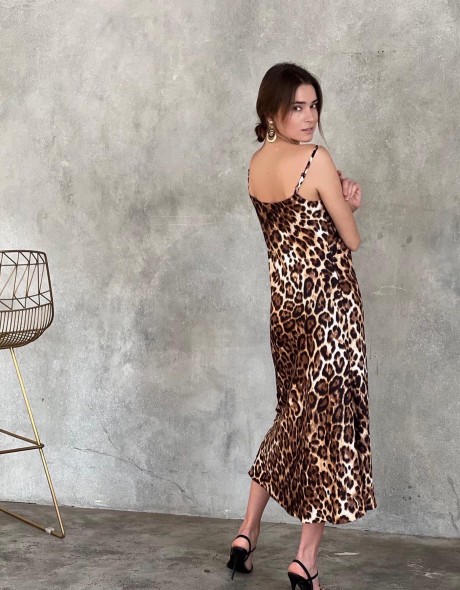 Платье-комбинация "леопард" из вискозы