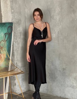 Женское платье - комбинация черное