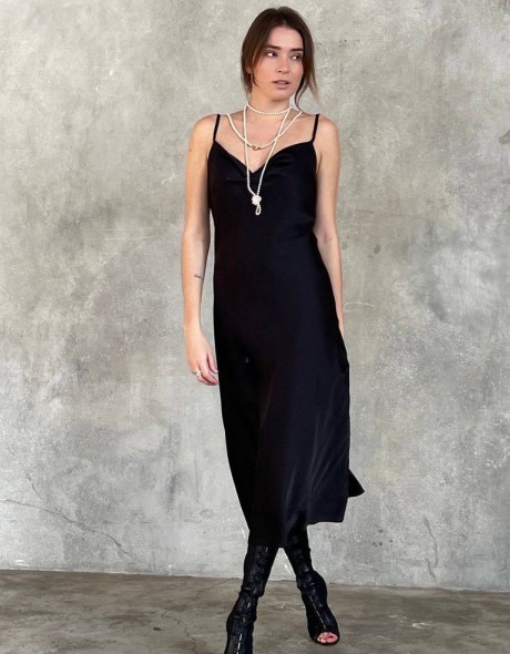 Женское платье - комбинация черное, фото 2