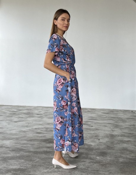 Платье вискозное с карманами длинное, фото 2