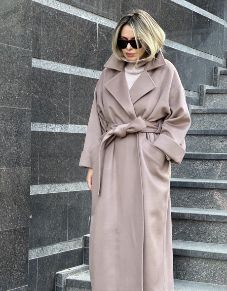 Пальто - халат из шерсти с добавлением шёлка