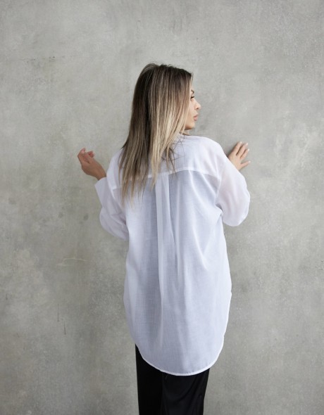 Рубашка женская оверсайз из хлопка с вискозой, фото 2